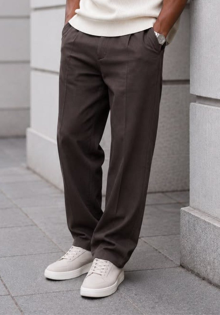 Dark brown cotton chinos